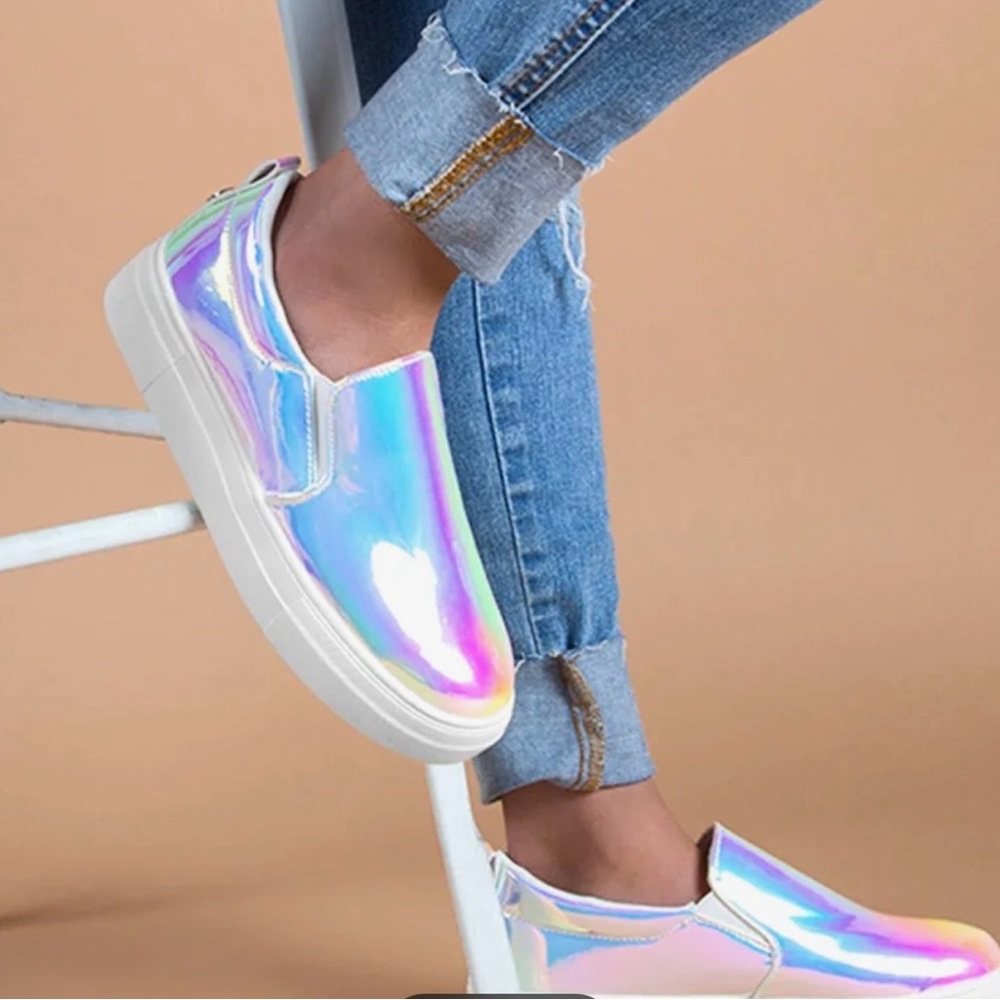 Holographic Slip-On Sneakers